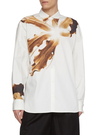 首图 - 点击放大 - DRIES VAN NOTEN - Long Sleeve Dragon Flower Print Cotton Poplin Shirt