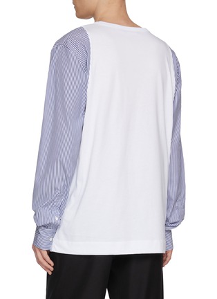 背面 - 点击放大 - DRIES VAN NOTEN - Contrast Striped Sleeve Heston Cotton T-Shirt