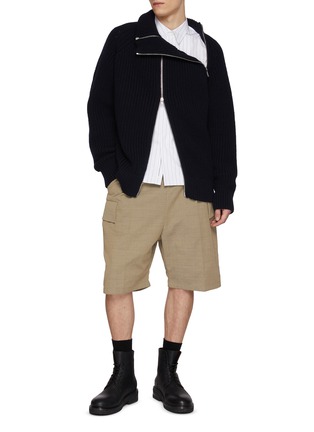 模特儿示范图 - 点击放大 - DRIES VAN NOTEN - Monty Zip Up Ribbed Wool Sweater