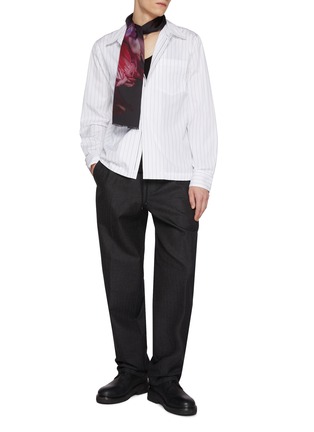 模特儿示范图 - 点击放大 - DRIES VAN NOTEN - Penny Lovat Herringbone Wool Pants
