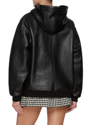 背面 - 点击放大 - MIU MIU - Padded Fleece Lined Leather Hoodie