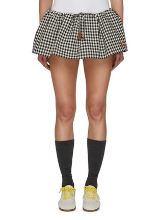 首图 - 点击放大 - MIU MIU - Gingham Flouncy Mini Skort