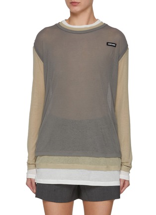 首图 - 点击放大 - MIU MIU - Logo Layered T-Shirt