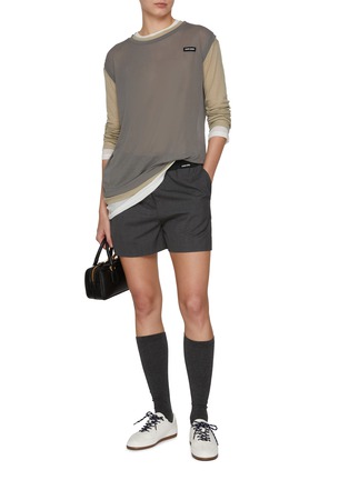 模特儿示范图 - 点击放大 - MIU MIU - Logo Layered T-Shirt