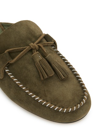 细节 - 点击放大 - PEDDER RED - KELLY 绒面皮莫辛卡拖鞋