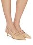 模特儿示范图 - 点击放大 - PEDDER RED - Lilly 50 Patent Leather Slingback Pumps