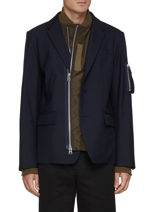 首图 - 点击放大 - SACAI - Zip Up Layered Hybrid Blazer