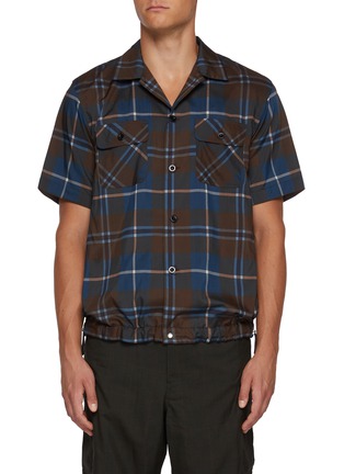 首图 - 点击放大 - SACAI - Elasticated Hem Plaid Shirt