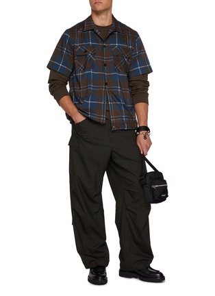 模特儿示范图 - 点击放大 - SACAI - Elasticated Hem Plaid Shirt