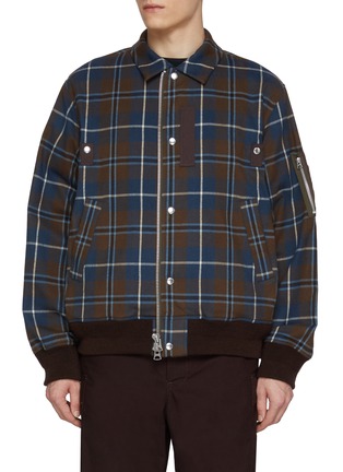 首图 - 点击放大 - SACAI - Plaid Flannel Bomber Jacket