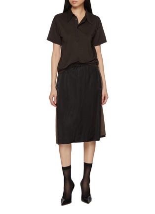 模特儿示范图 - 点击放大 - MAISON MARGIELA - Shiny Short Sleeve Polo Shirt