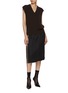模特儿示范图 - 点击放大 - MAISON MARGIELA - Asymmetrical Bicolour Midi Skirt