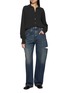模特儿示范图 - 点击放大 - MAISON MARGIELA - Side Slit Dark Wash Jeans
