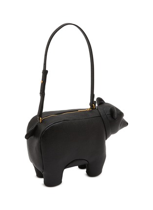 细节 - 点击放大 - THOM BROWNE - Bear Baguette Pebble Grain Leather  Bag