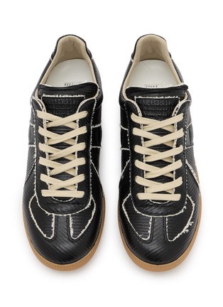 细节 - 点击放大 - MAISON MARGIELA - Frayed Leather Low Top Men's Sneakers
