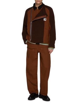 模特儿示范图 - 点击放大 - SACAI - x Carhartt Hybrid Knit Blouson Jacket