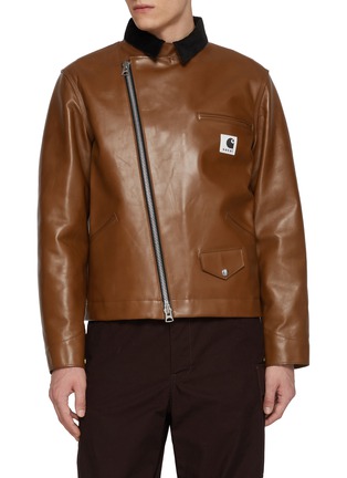首图 - 点击放大 - SACAI - x Carhartt WIP Slanted Zip Leather Jacket