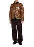 模特儿示范图 - 点击放大 - SACAI - x Carhartt WIP Slanted Zip Leather Jacket