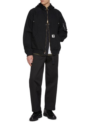 模特儿示范图 - 点击放大 - SACAI - x Carhartt WIP Layered Cotton Hoodie