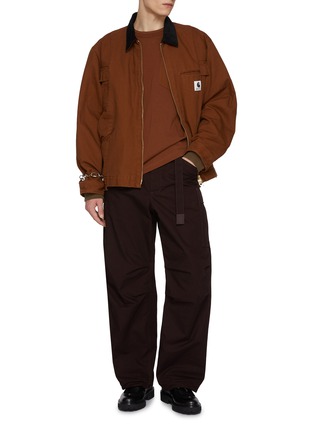 模特儿示范图 - 点击放大 - SACAI - x Carhartt WIP Side Split Patch Pocket Cotton T-Shirt