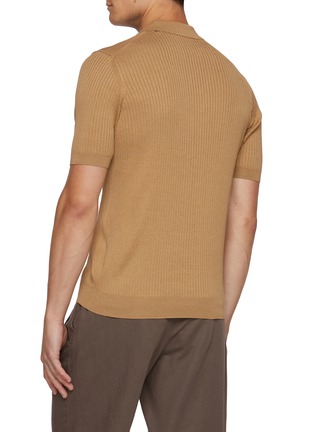 背面 - 点击放大 - SUNSPEL - Open Collar Silk Cotton Polo Shirt