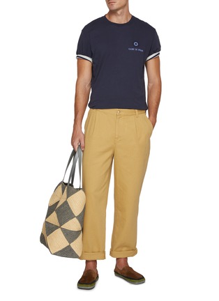 模特儿示范图 - 点击放大 - FRESCOBOL CARIOCA - Embroidered Crewneck Cotton T-shirt