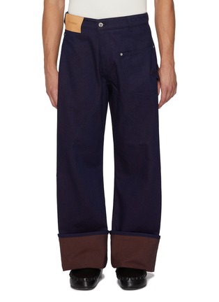 首图 - 点击放大 - JW ANDERSON - Twisted Turn Up Dark Wash Workwear Jeans