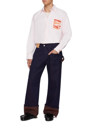 模特儿示范图 - 点击放大 - JW ANDERSON - Café Scene Embroidered Cotton Shirt