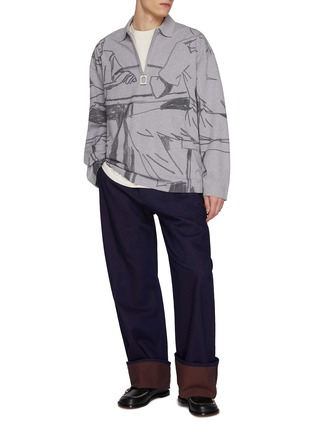 模特儿示范图 - 点击放大 - JW ANDERSON - Rugby Printed Cotton Polo Jacket