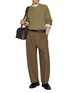 模特儿示范图 - 点击放大 - STUDIO NICHOLSON - Crewneck Cotton Rib Knit Sweater