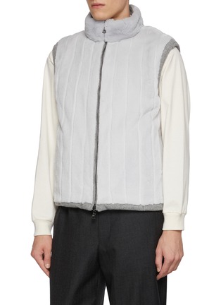 细节 - 点击放大 - FABIO GAVAZZI - Reversible  Sculpted Mink Cashmere Jersey Vest