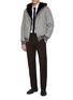 模特儿示范图 - 点击放大 - FABIO GAVAZZI - Hooded Sable Cashmere Bomber Jacket