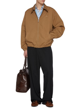 模特儿示范图 - 点击放大 - PRADA - Cotton Poplin Logo Hooded Jacket