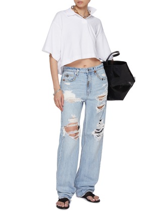 模特儿示范图 - 点击放大 - ALEXANDERWANG - 磨破中腰牛仔裤