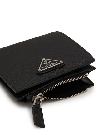 细节 - 点击放大 - PRADA - Small Enamelled Logo Leather Wallet
