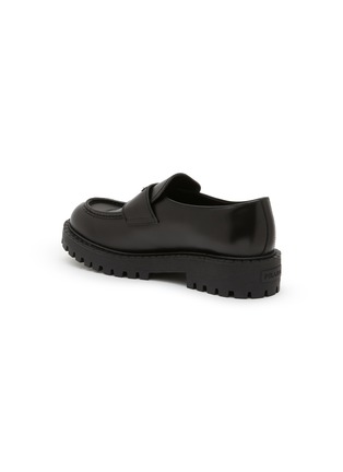  - PRADA - Spazzolato Rois Chocolate Leather Loafers