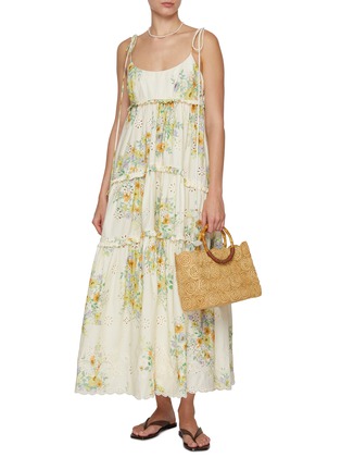 ALÉMAIS | Juliette Broderie Anglais Tiered Cotton Midi Dress