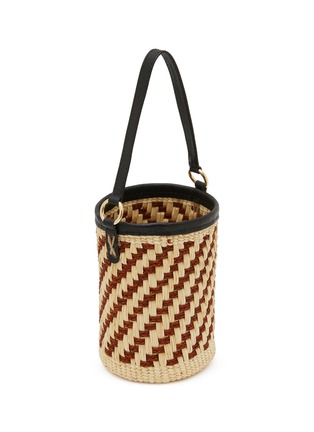 细节 - 点击放大 - SENSI STUDIO - Two Tone Woven Straw Basket Bag