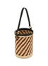 细节 - 点击放大 - SENSI STUDIO - Two Tone Woven Straw Basket Bag