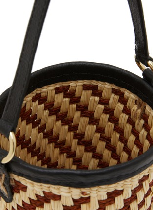 细节 - 点击放大 - SENSI STUDIO - Two Tone Woven Straw Basket Bag