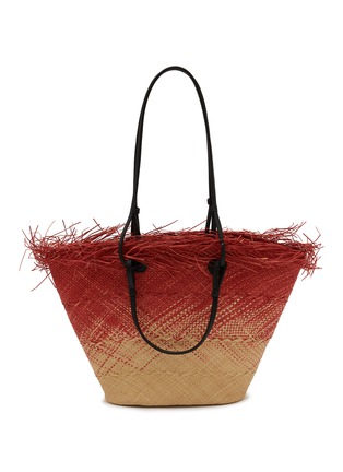 首图 - 点击放大 - SENSI STUDIO - Medium Frayed Border Straw Basket Bag