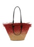 首图 - 点击放大 - SENSI STUDIO - Medium Frayed Border Straw Basket Bag