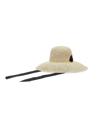 模特儿示范图 - 点击放大 - SENSI STUDIO - Open Weave Lampshade Straw Hat