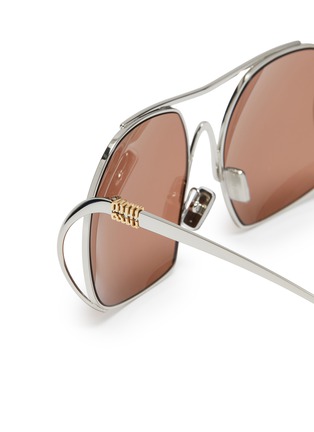 细节 - 点击放大 - MIU MIU - Steel Square Sunglasses