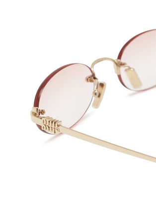 细节 - 点击放大 - MIU MIU - Metal Oval Sunglasses