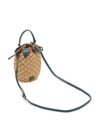 细节 - 点击放大 - ANYA HINDMARCH - Pineapple Raffia Eco Leather Crossbody Bucket Bag