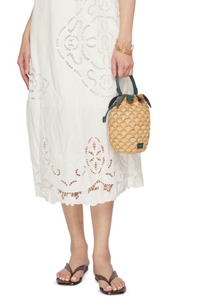 正面 -点击放大 - ANYA HINDMARCH - Pineapple Raffia Eco Leather Crossbody Bucket Bag