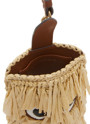 细节 - 点击放大 - ANYA HINDMARCH - Shag Eyes Raffia Leather Sunglasses Holder