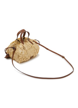 细节 - 点击放大 - ANYA HINDMARCH - Small Shag Eyes Raffia Leather Tote Bag