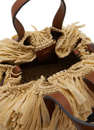 细节 - 点击放大 - ANYA HINDMARCH - Small Shag Eyes Raffia Leather Tote Bag